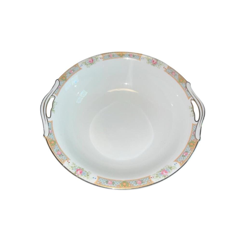 Noritake Nippon "The Luzon" Porcelain Handled Bowl Floral Gold‎ Trim Antique